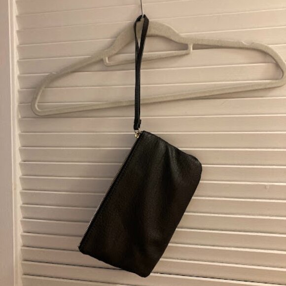 Juicy Couture Black Pebbled Leather Wristlet Small Clutch Purse - Picture 3 of 7